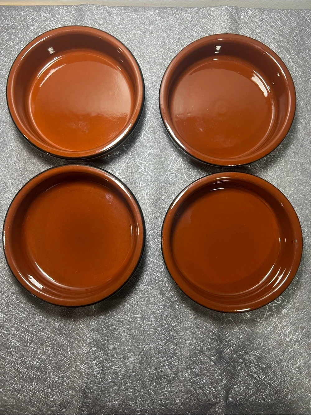 Set of 4 CERMER Ramekins Terracotta Pottery Baking Creme Brûlée Dessert Dish